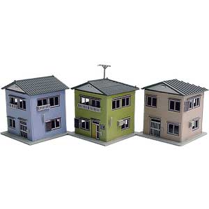 2587＞着色済み 住宅セットA（3棟入り）｜着色済みストラクチャー｜N