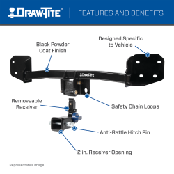 DRAW-TITE | 76928 | Hidden Hitch® Completely Hidden Trailer Hitch