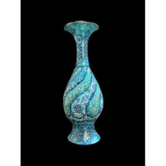 ペルシャ】ミナカリ 花瓶 シアンブルー