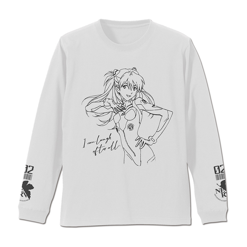 エヴァンゲリオン 綾波レイ 袖リブロングスリーブ Tシャツ/WHITE