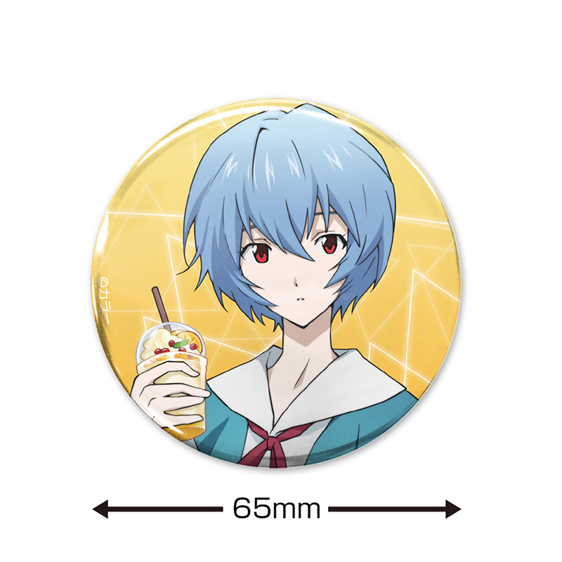 エヴァンゲリオン描きおろし 綾波レイ65mm缶バッジ制服Ver.（COSPA