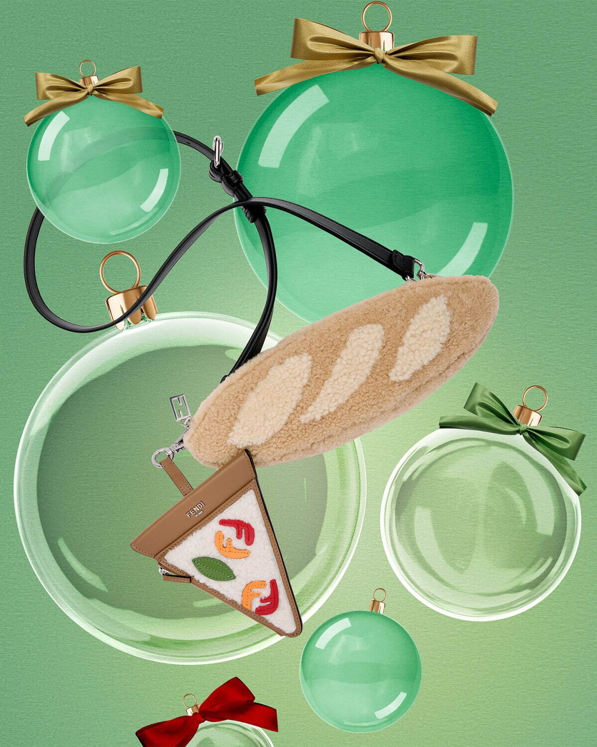 フェンディ24年クリスマスギフト、“おにぎり”ミニバッグやメタリックに