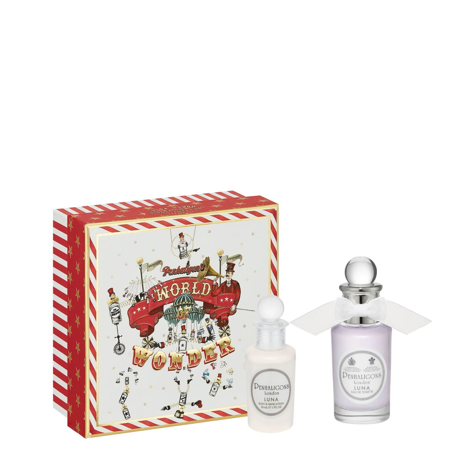ペンハリガン22年クリスマスコフレ、“サーカス”着想デザインの香水