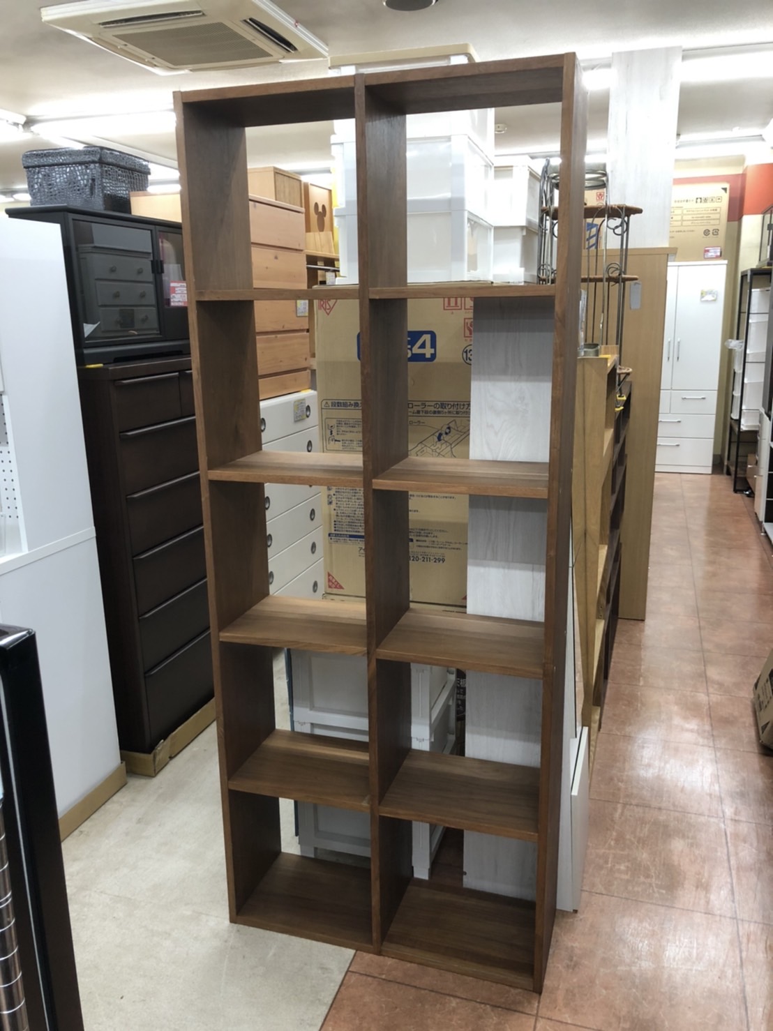 くるりん】スタッキングシェルフセット・5段×2列・ウォールナット材