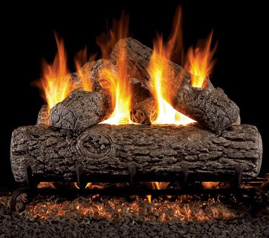 Real Fyre 60 Inch Golden Oak Designer Plus Log Set | Fine's Gas