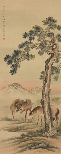 暁野双馬図 | 中林竹渓 | 収蔵品詳細 | 作品を知る | 東京富士美術館