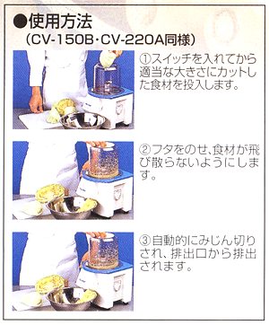 プロシェフ バーチカルフードカッターCV-150B/調理機械/みじん切り