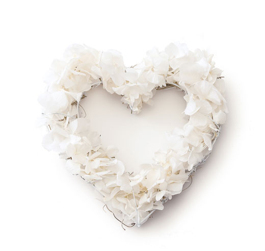 東北花材・ハートリース15cm・ホワイトブラッシュ(73984