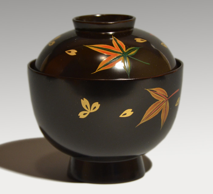 塗師 表阿弥(造)色絵雲錦 小吸物椀 10客 共箱 | 古美術ささき