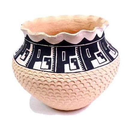 アメリカ・インディアンの陶器・壷 皿