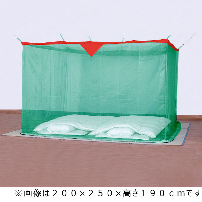 洗えるナイロン蚊帳 グリーン 10畳用 300×400×高さ190cm
