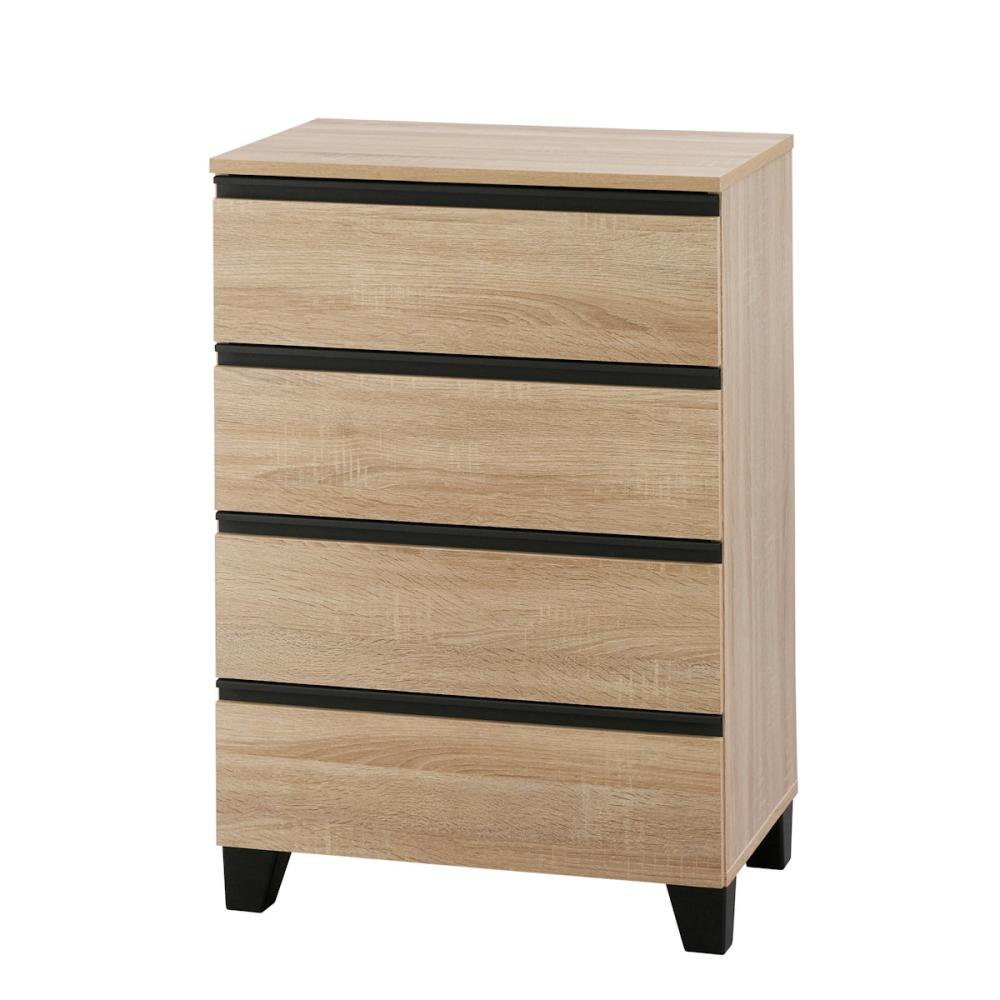 アイリスオーヤマ ウッドチェスト4段 脚付き アッシュブラウン