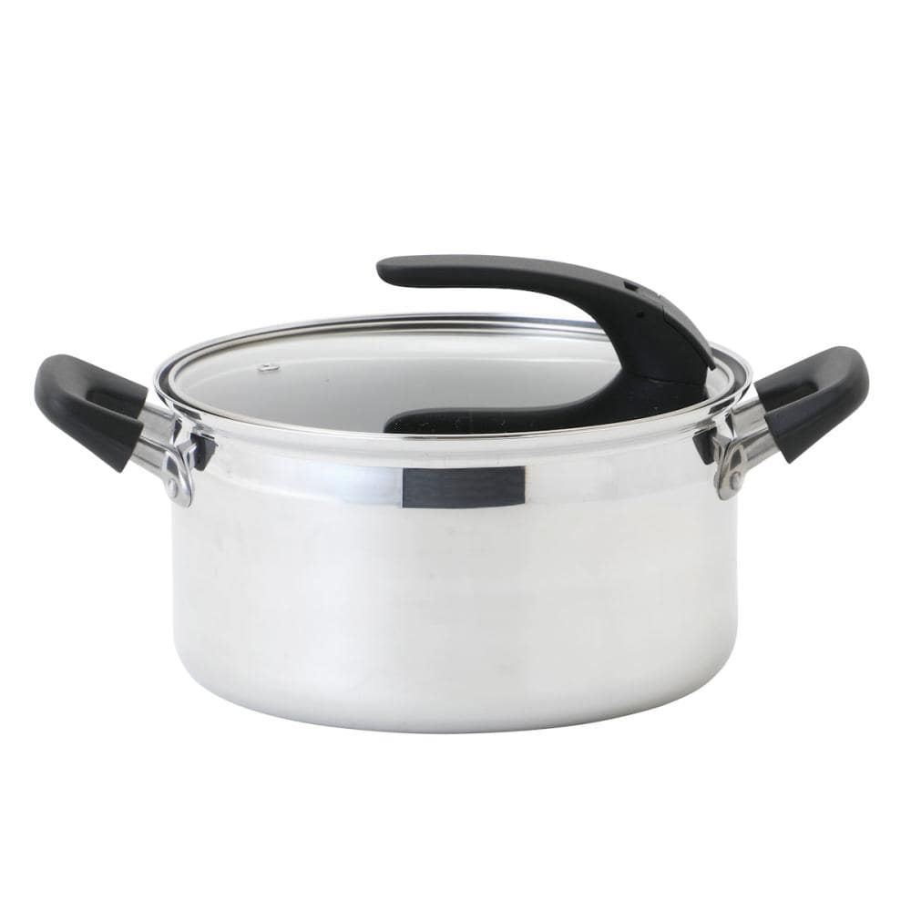 アテーナライフ IH対応 目盛り付き吹きこぼれにくい超軽量アルミ両手