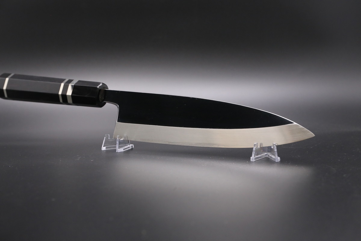相出刃 V金10号 210mm 全鋼本焼 平鏡面 黒檀柄 鞘付き-歌舞伎ナイフ