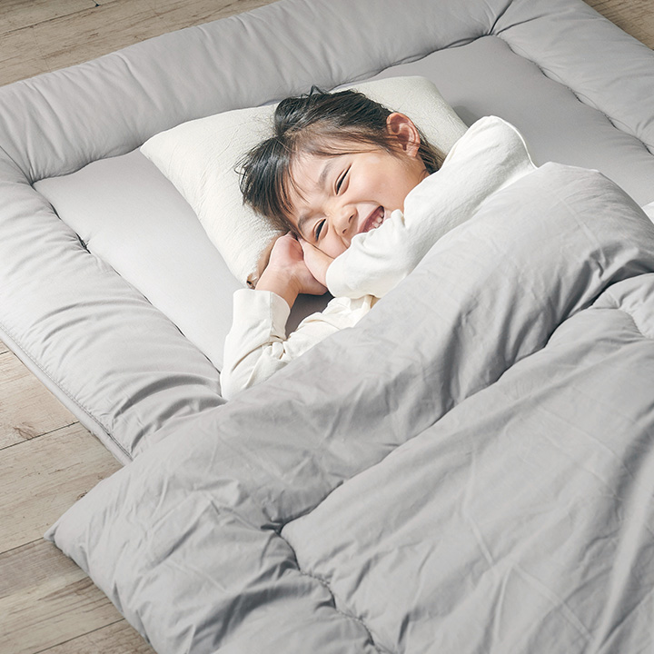 シングルスリムショートサイズ 日本製 掛け+敷き 布団 2点セット toco