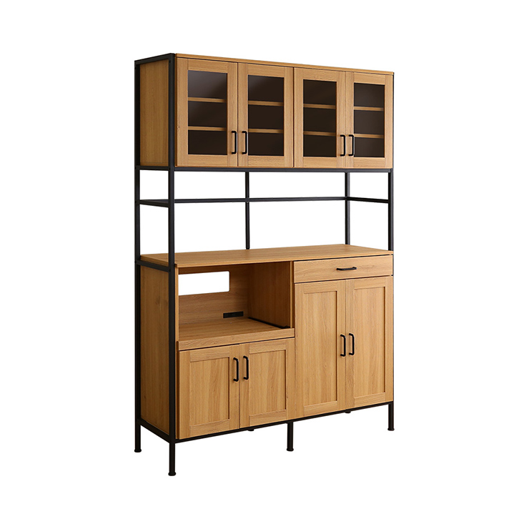 ヴィンテージ ワイド食器棚 GREACK(グリック) 2色対応 幅122.6cmの通販