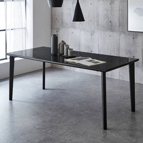 ガラス天板 ダイニングテーブル 幅180cm ブラックの通販情報 - 家具
