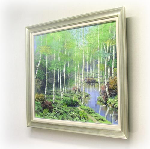 絵画 油絵 白樺林 F20号 （早瀬遼） 送料無料 【肉筆】【油絵】【日本