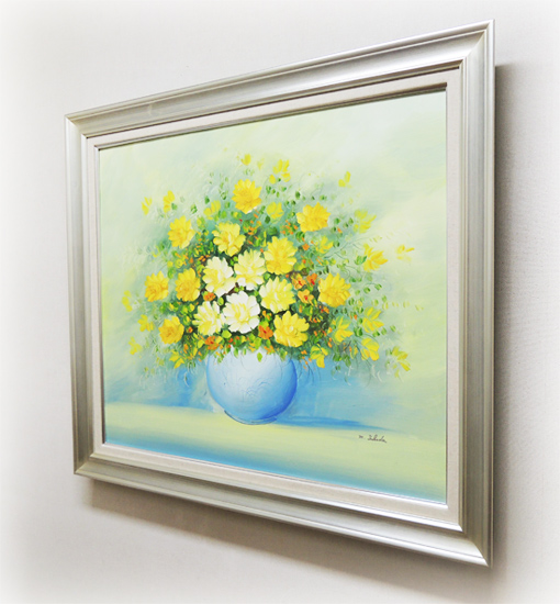 絵画 油絵 花のある風景 F20号 （高田美里） 送料無料 【肉筆】【油絵