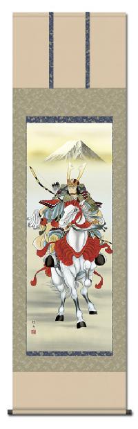 白馬武者 長江桂舟 尺五 日本製 端午の節句 - 掛け軸（掛軸）販売通販