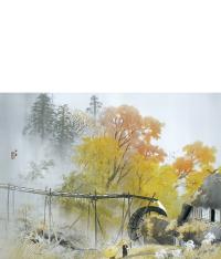 川合玉堂（かわい・ぎょくどう） 「彩雨」 さいう（複製画） 尺五 日本