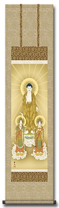 天台三尊仏 天台宗（尺八 五尺丈） 【 特価 】！ 三尊仏 - 掛け軸