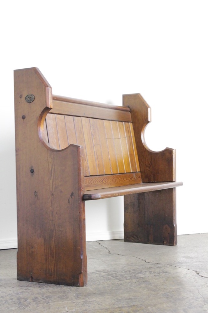 イギリス アンティーク パイン チャーチピュー ベンチ | キヤ