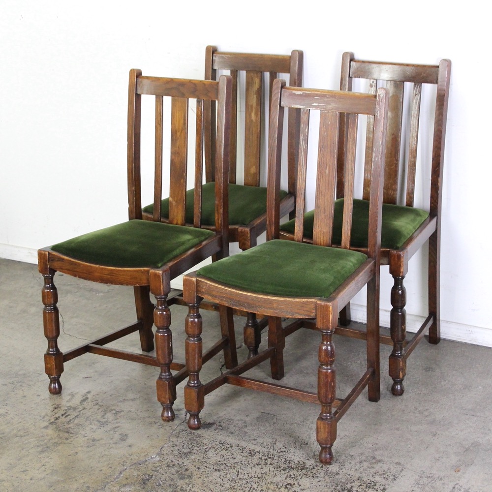 イギリス アンティーク オーク ダイニングチェア 4脚セット | キヤ