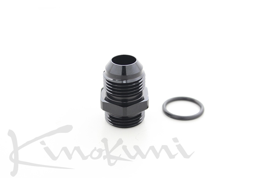 キノクニ ： フューエル オイルラインアダプター ブラック AN6オス
