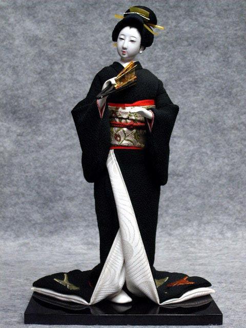 時代風俗人形 芸者 八寸 黒柄