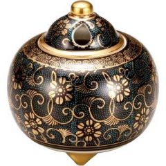 香炉/香立】九谷焼・染付山水（木箱付/送料サービス）