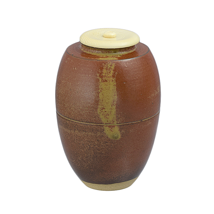 古物】茶入 上野焼 肩衝 熊谷保興作〈U0622〉