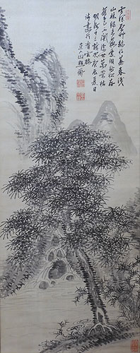 江戸時代の表具が素晴らしい田能村直入の掛軸です ＜箱付＞ | 【骨董品