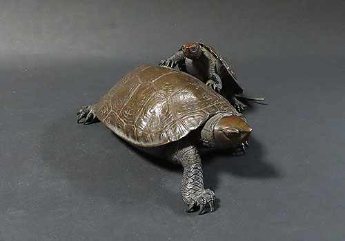 野上龍起 銅器 亀 置物売却済 | 【骨董品買取】日本全国対応・老舗骨董