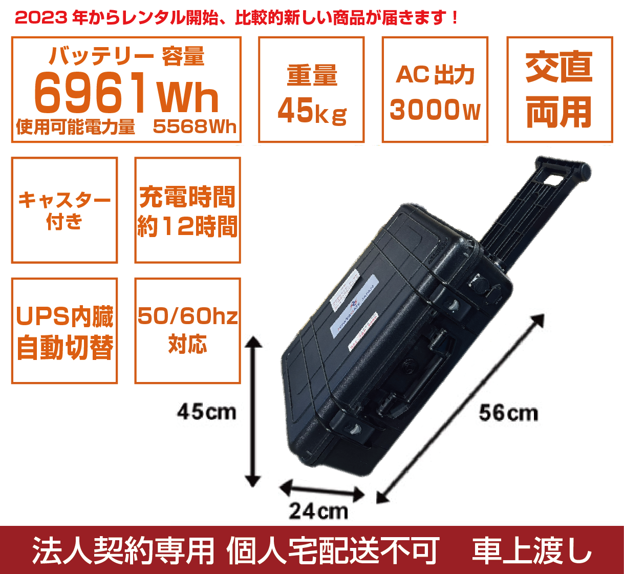 UPSキャリーバッグポータブル蓄電池:7000WhPro - 発電機・ポータブル