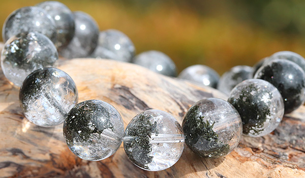 一点もの】大玉ブレス（ガーデンレインボークォーツ）13～14mm【鑑別書