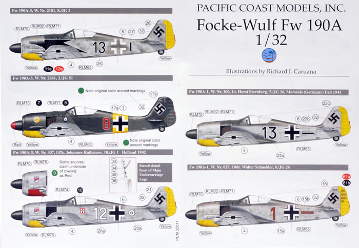Pacific Coast Models 1/32 Fw 190 A-1 / 2 / 3 / 4 Review by Brett Green