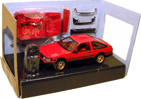DISM AE86 カローラレビン 前期型 (赤×黒） ダイキャスト メカニカル