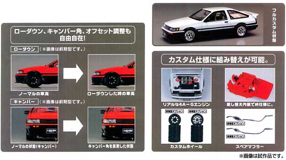 ダイキャスト メカニカルモデル AE86 カローラレビン 後期型 (赤×黒