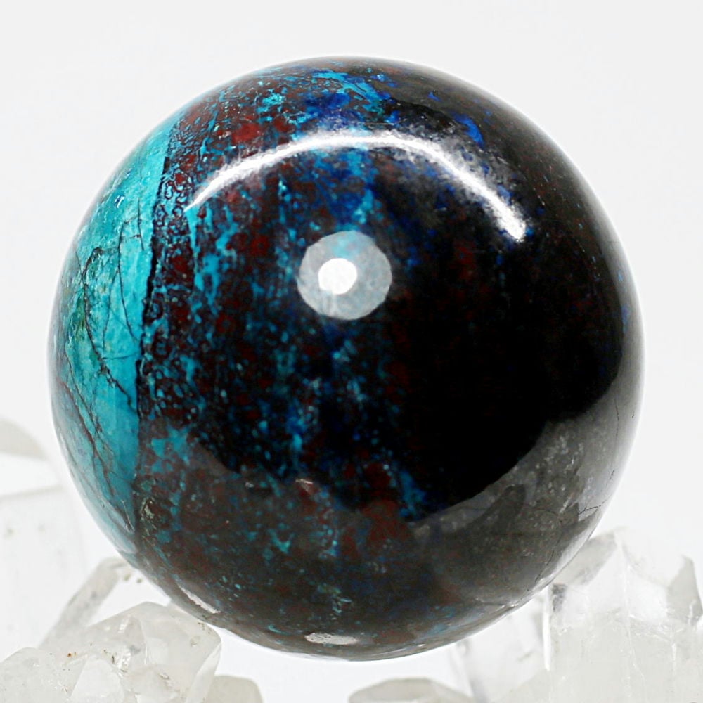 高品質]ペルー産クリソコラ丸玉/スフィア（球体直径約42mm） - 埼玉県