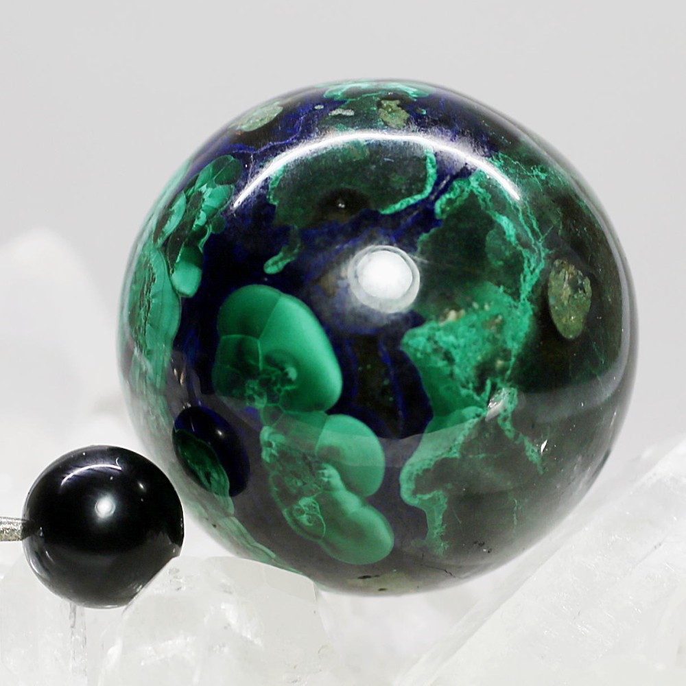 希少・高品質] ペルー産アズロマラカイト丸玉/スフィア（球体直径33.8