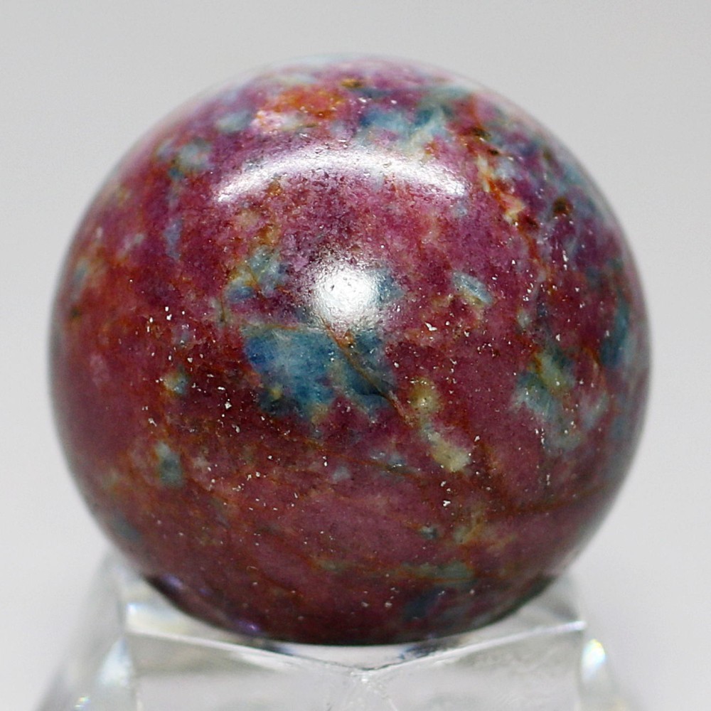 希少・インド産]天然ルビーインカイヤナイト丸玉/スフィア（27.5mm