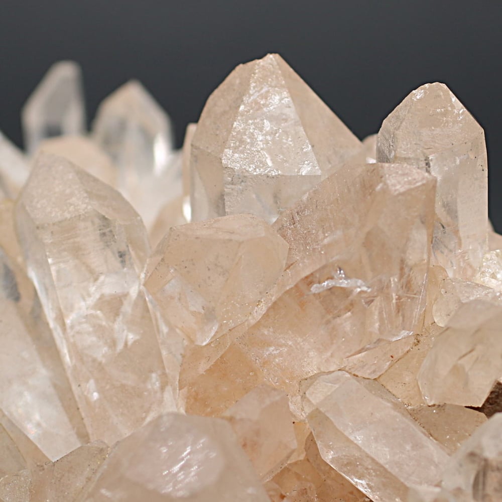 高品質]インド/マニカラン産ヒマラヤ水晶クラスター/原石（ほんのり