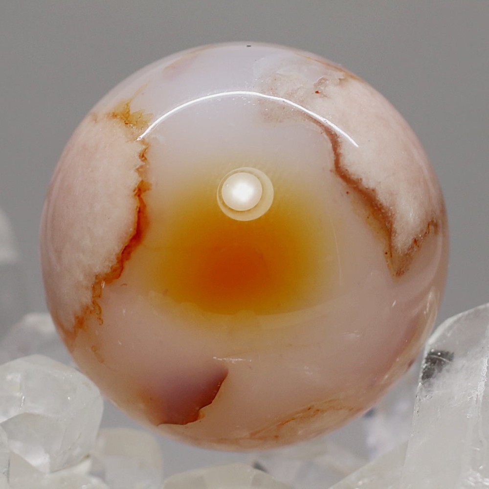 マダガスカル産]桜アゲート丸玉/桜瑪瑙スフィア（直径約30.2mm