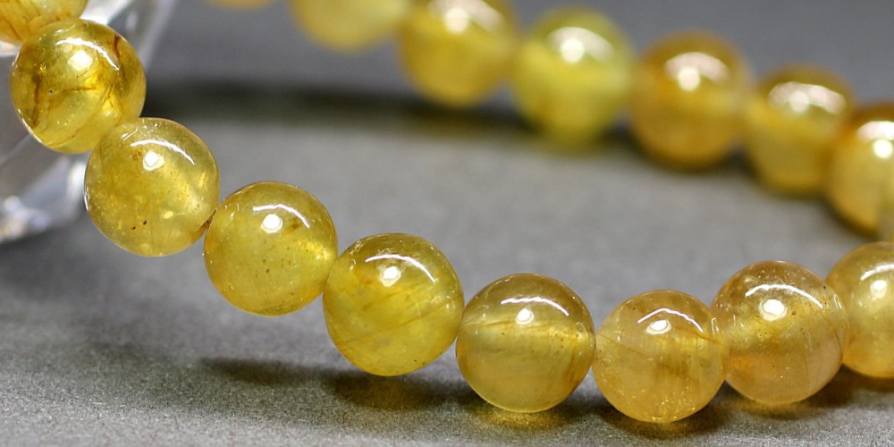 高品質]イエローサファイアブレスレット （約9mm玉） - 埼玉県吉川市の