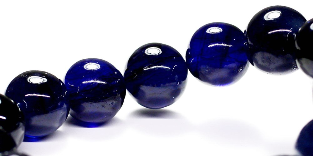 トップクォリティ]宝石質ブルーサファイアブレスレット（約14mm玉