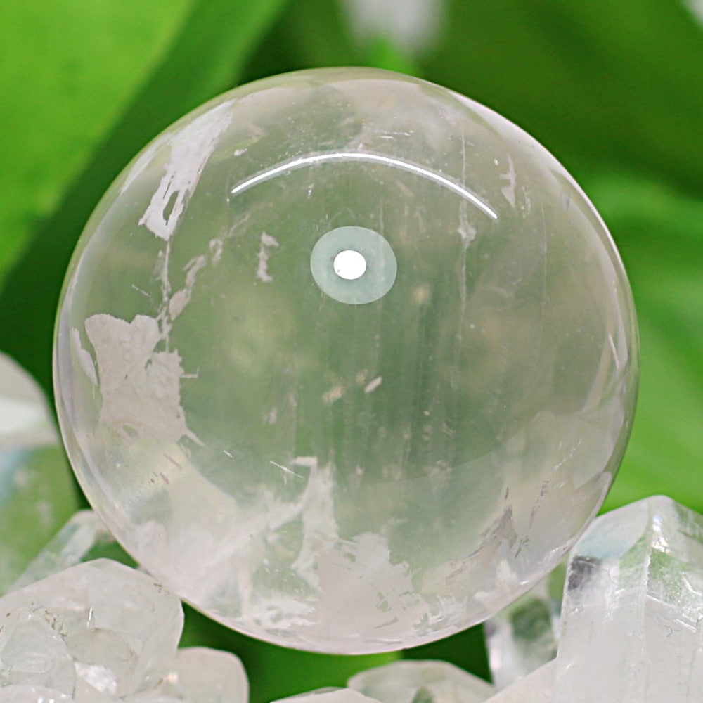 高品質]セリサイトインスターローズクォーツ丸玉/淡いピンクローズ