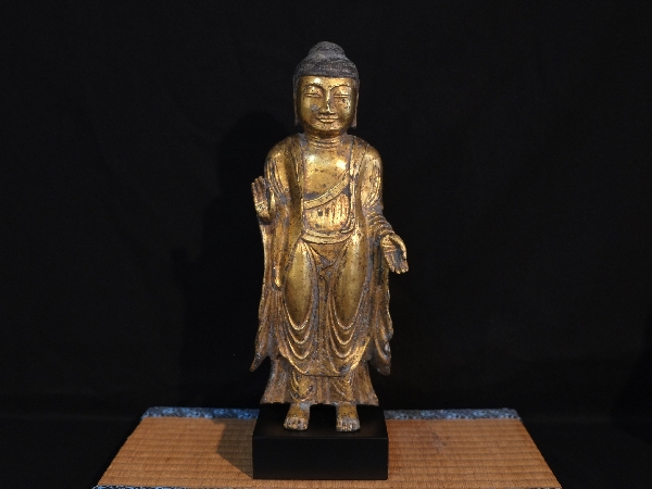 新羅仏 金銅如来立像 H35㎝ 統一新羅時代 :: ichian