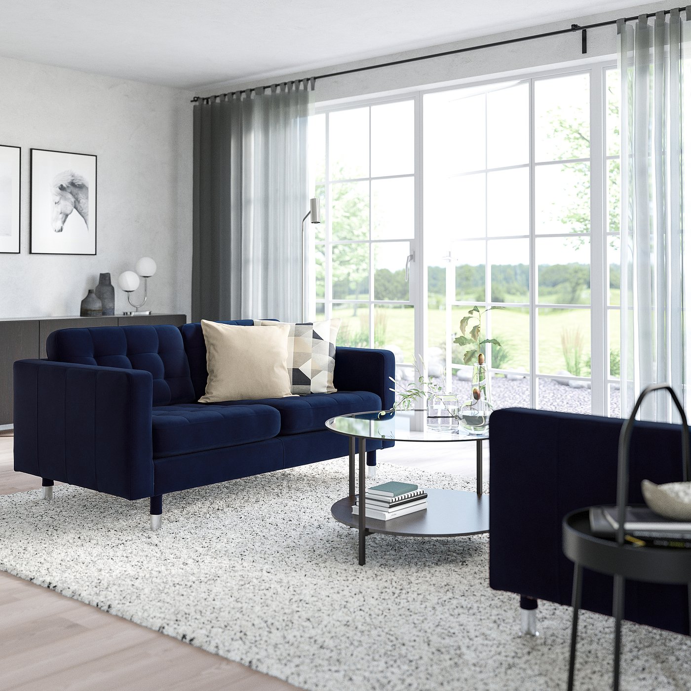 LANDSKRONA ランズクローナ 2人掛けソファ, ジューパルプ ダークブルー