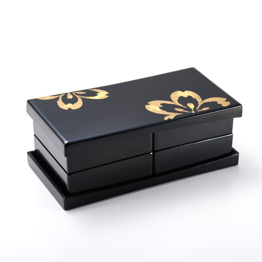 うたげ花見重箱 さくら 松花堂弁当箱 FC32-8/9 漆器の井助